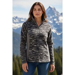 Columbia Women's Gray Camo Half Zip Pullover Size M Long Sleeve